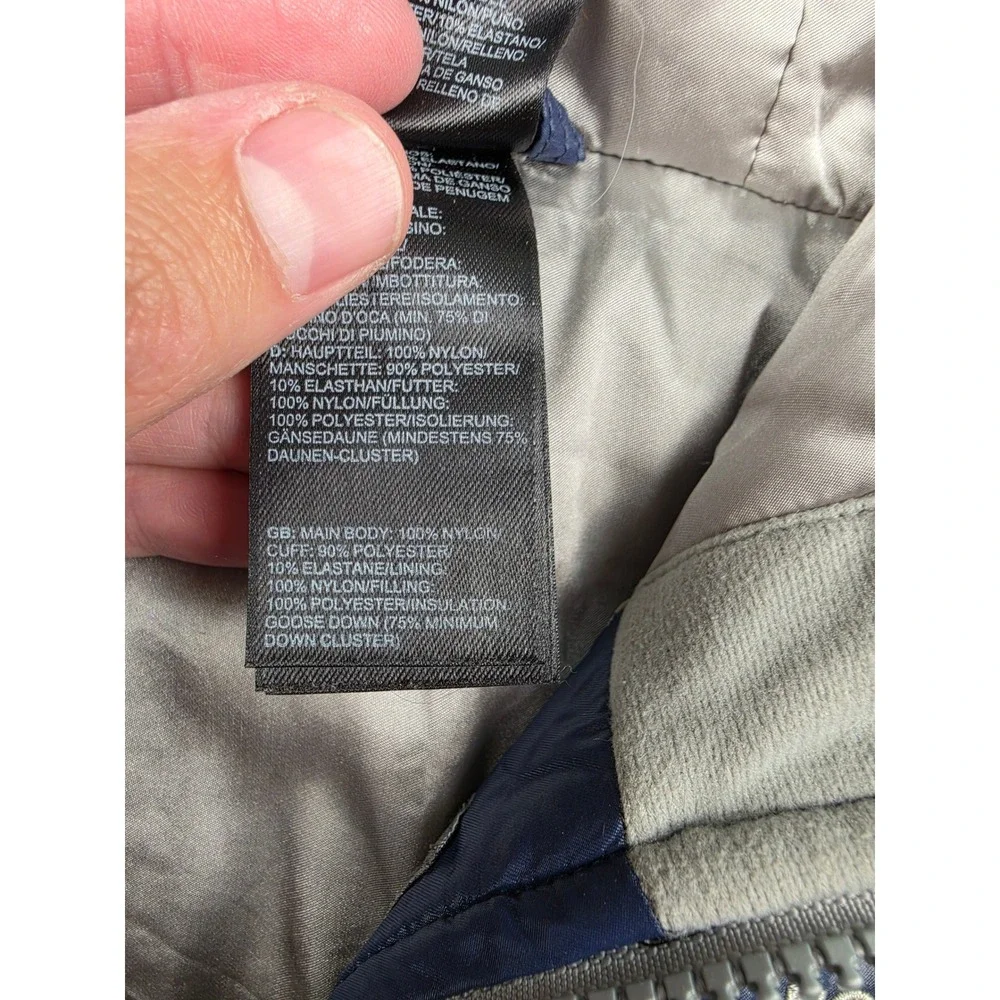 The North Face Puffer Jacket Girls‎ L 14/16 Blue Belted Goose Down 550 Hooded